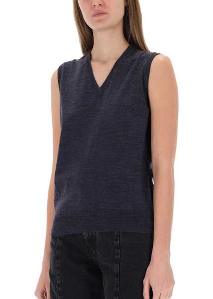 Veste casual Maison Margiela V-Neck Vest BLUE Femei (BM 19483031) 4