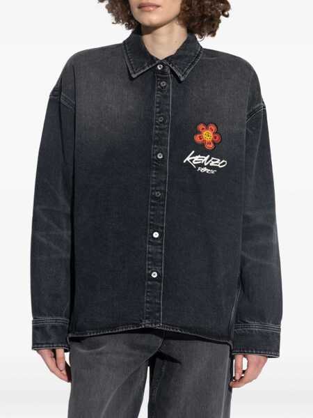 Bluze Kenzo Workwear Shirt With Kenzo X Futura 2000 Embroidery BLACK Femei (BM 19483103) 3