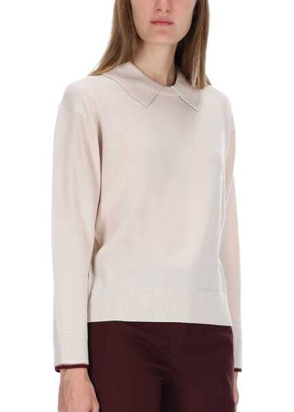 Pulovere Paul Smith Knitted Collar Sweater BEIGE Femei (BM 19483148) 4