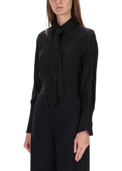 Bluze Paul Smith Shirt With Tie BLACK Femei (BM 19483277) 4