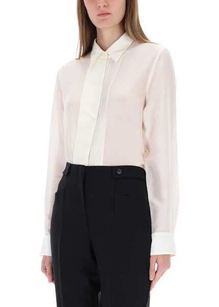 Bluze Hugo Boss Shirt With Ribbed Pleats WHITE Femei (BM 19483307) 4