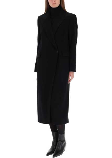 Paltoane Hugo Boss Double-Breasted Midi Coat BLACK Femei (BM 19483319) 2
