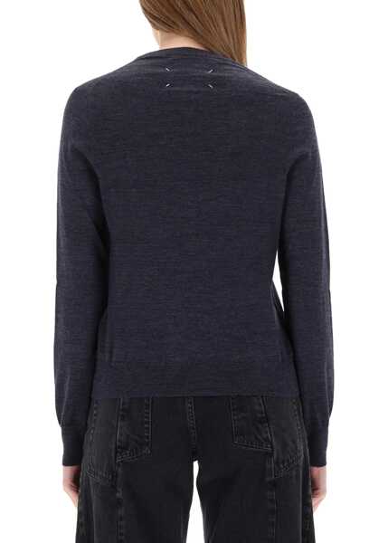 Pulovere Maison Margiela V-Neck Sweater BLUE Femei (BM 19483349) 3