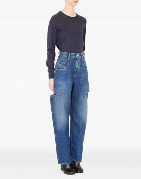 Blugi skinny Maison Margiela Cropped Jeans With Frayed Hem BLUE Femei (BM 19483367) 3
