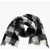 Massimo Piombo Wool Two-Tone Scarf Black & White