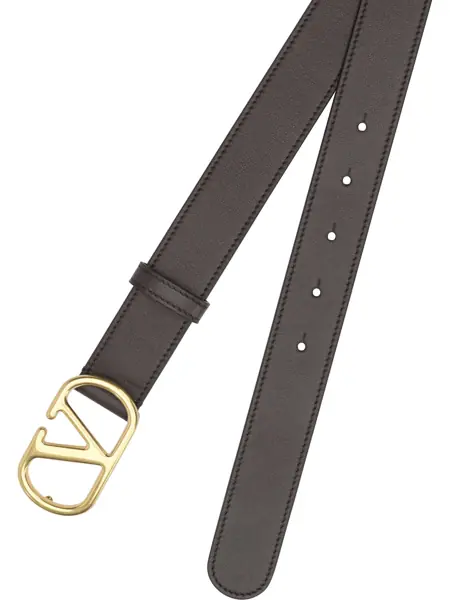 Curele Valentino Garavani VLogo leather belt Brown Femei (BM 19483749) 2