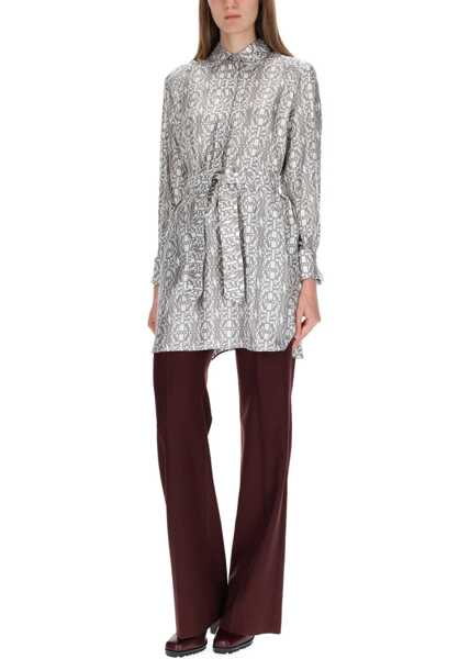 Rochii casual Max Mara Printed Silk Chemisier Dress NUDE Femei (BM 19484693) 2