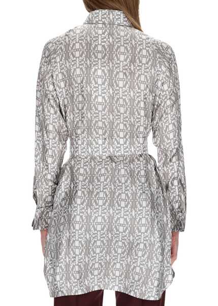 Rochii casual Max Mara Printed Silk Chemisier Dress NUDE Femei (BM 19484693) 3