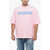 DSQUARED2 Solid Color Crew-Neck T-Shirt With Logo Pink