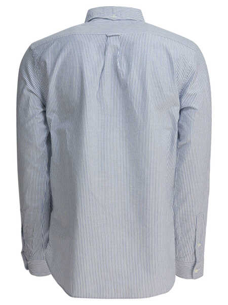 Camasi casual Beams Plus Cotton striped shirt Blue Barbati (BM 19484877) 2