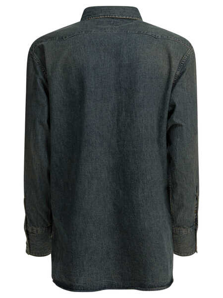 Camasi casual Beams Plus Western Double Dye shirt Blue Barbati (BM 19484880) 2