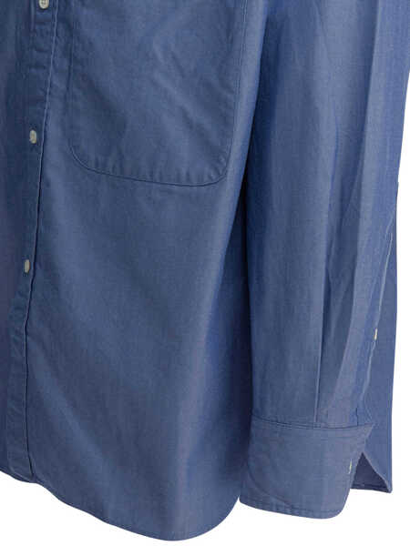 Camasi casual Beams Plus Lisa Oxford SN shirt Light blue Barbati (BM 19484889) 4