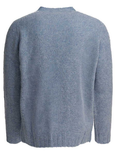 Pulovere Beams Plus Shaggy Bernard crewneck sweater Light blue Barbati (BM 19484895) 2