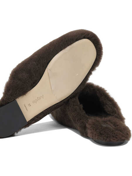 Mocasini AEYDE Rega slippers in shearling Brown Femei (BM 19485036) 5