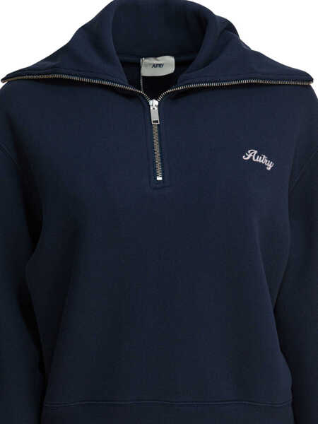 Hanorace AUTRY Sweatshirt with half zipper and club logo Blue Femei (BM 19485051) 3