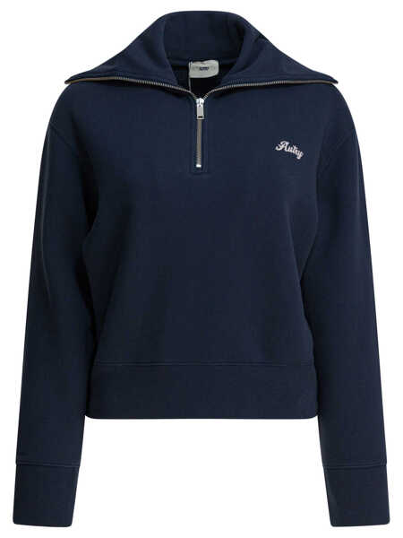 Hanorace AUTRY Sweatshirt with half zipper and club logo Blue Femei (BM 19485051) 1