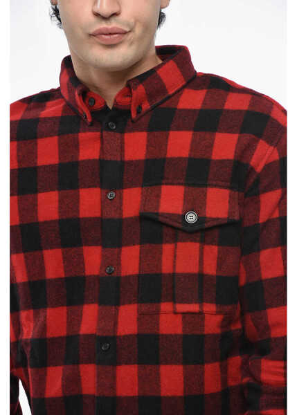 Jachete DSQUARED2 Buffalo Check Wool And Nylon Overshirt Black Barbati (BM 19485263) 3