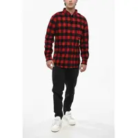 Jachete pentru Barbati - Jachete DSQUARED2 Buffalo Check Wool And Nylon Overshirt Black Barbati (BM 19485263) - B-mall.ro