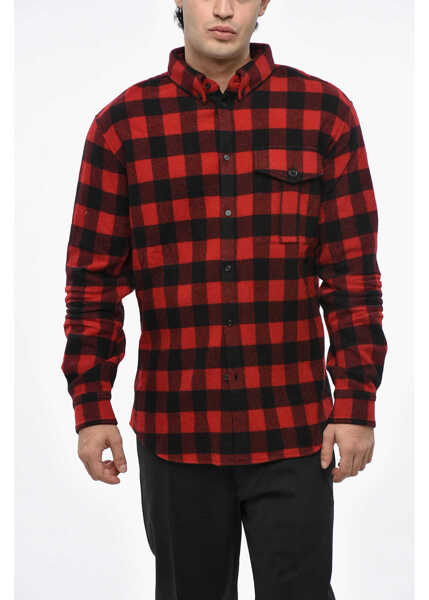 Jachete DSQUARED2 Buffalo Check Wool And Nylon Overshirt Black Barbati (BM 19485263) 1