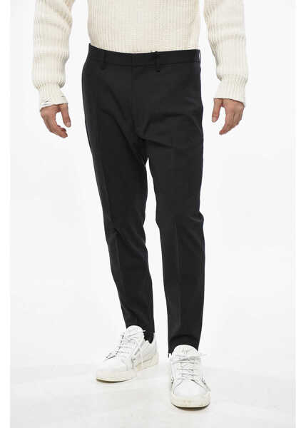 Pantaloni eleganti DSQUARED2 Virgin Wool Pants With 4 Pockets Black Barbati (BM 19485266) 1