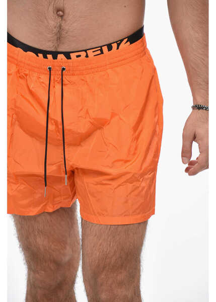 Bermude DSQUARED2 Swimshorts With Double Elastic Waistband Orange Barbati (BM 19485269) 3
