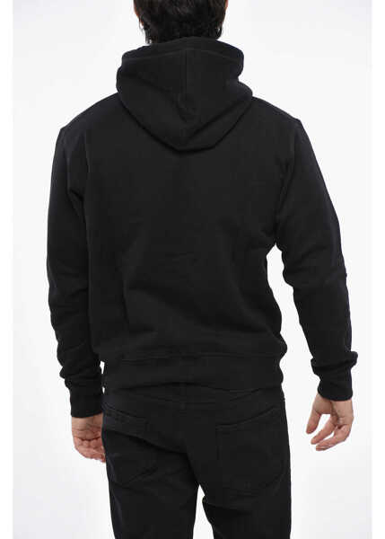 Bluze de trening DSQUARED2 Fleeced-Cotton Hoodie With Side Logo Black Barbati (BM 19485272) 2