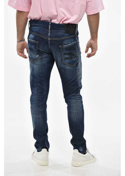 Blugi drepti DSQUARED2 Regular Waist Stonewashed Jeans 16Cm Blue Barbati (BM 19485275) 2