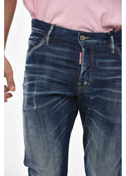 Blugi drepti DSQUARED2 Regular Waist Stonewashed Jeans 16Cm Blue Barbati (BM 19485275) 3