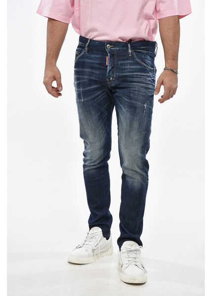 Blugi drepti DSQUARED2 Regular Waist Stonewashed Jeans 16Cm Blue Barbati (BM 19485275) 1