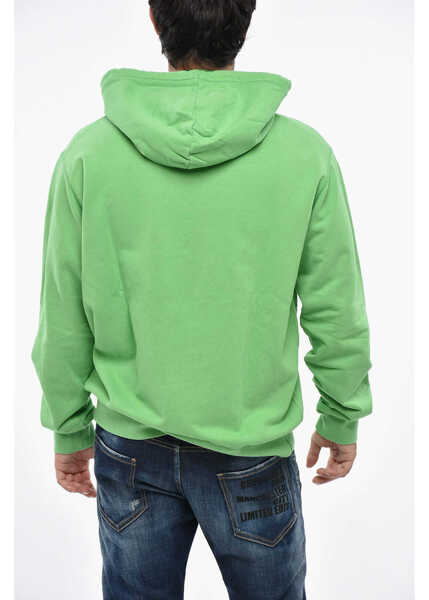 Bluze de trening DSQUARED2 Cotton Hoodie With Logo-Print Green Barbati (BM 19485287) 2