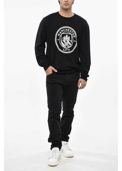 Pulovere DSQUARED2 For Manchester City Limited Edition Wool Crew-Neck Sweater Black Barbati (BM 19485293) 4