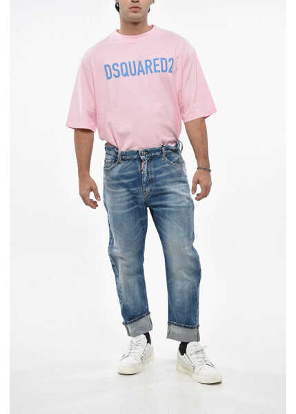 Blugi drepti DSQUARED2 Regular Waist And Regular Fit Jeans Blue Barbati (BM 19485311) 4