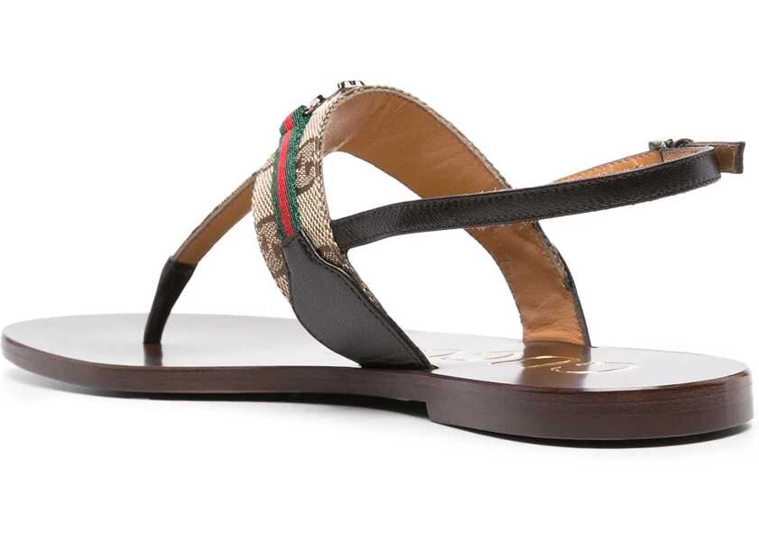 Sandale Gucci GG Crossover Sandals GG Crossover Sandals BEIGE/DARK BROWN Femei (BM 19485374) 3