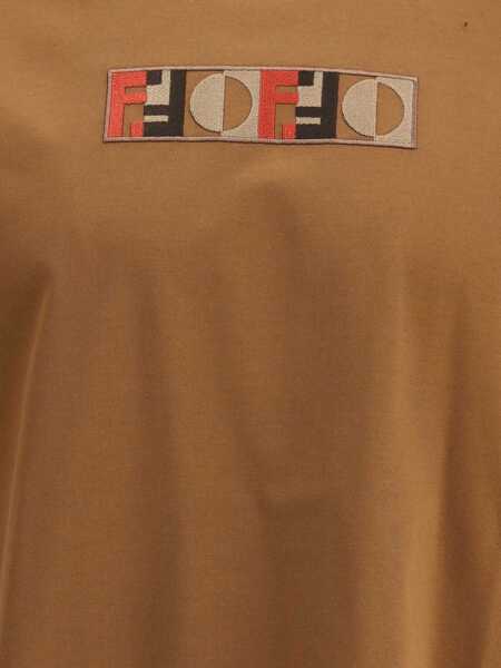 Tricouri Fendi T-Shirt with optical motif CUOIO Barbati (BM 19486769) 3