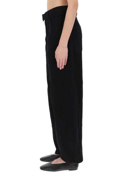 Pantaloni casual STUDIO NICHOLSON Pants Cahun BLACK Femei (BM 19497575) 3