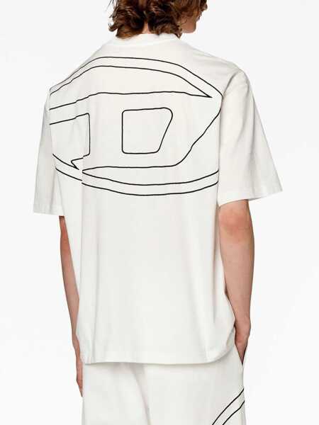 Tricouri Diesel T-Boggy-Megoval-D T-shirt WHITE Barbati (BM 19497923) 4