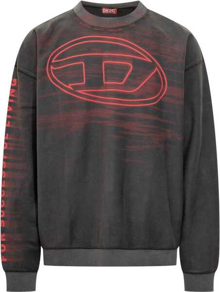 Bluze de trening Diesel Cotton printed logo Sweatshirt BLACK/RED Barbati (BM 19497947) 1