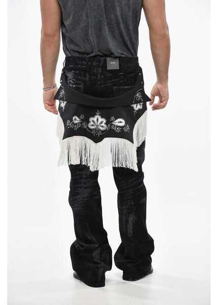 Blugi drepti DSQUARED2 Acid Wash Effect Loose Fit Jeans With Rhinestone 28Cm Black Barbati (BM 19497998) 2