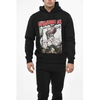 Hanorace Fleeced-Cotton Sweatshirt With Maxi Frontal Print Barbati