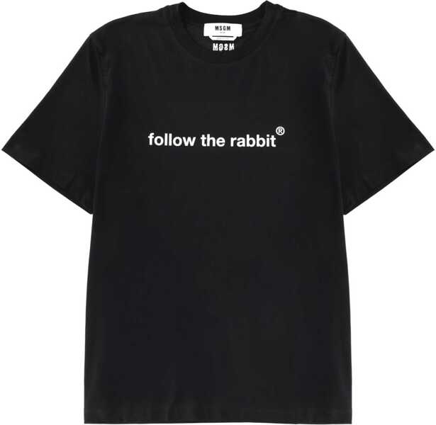 Tricouri MSGM Follow The Rabbit T-Shirt BLACK Barbati (BM 19501460) 1