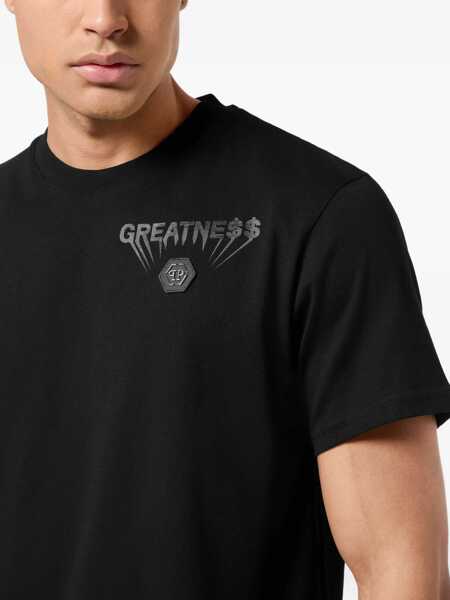 Tricouri Philipp Plein Crew-neck T-shirt BLACK/BLACK Barbati (BM 19501502) 4