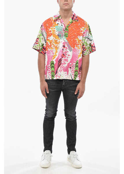 Camasi casual DSQUARED2 Short Sleeve Printe Shirts Multicolor Barbati (BM 19501535) 4