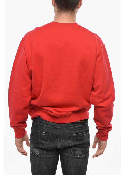Bluze de trening DSQUARED2 Icon Fleeced Cotton Crew-Neck Sweatshirt Red Barbati (BM 19501550) 2