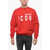 DSQUARED2 Icon Fleeced Cotton Crew-Neck Sweatshirt Red