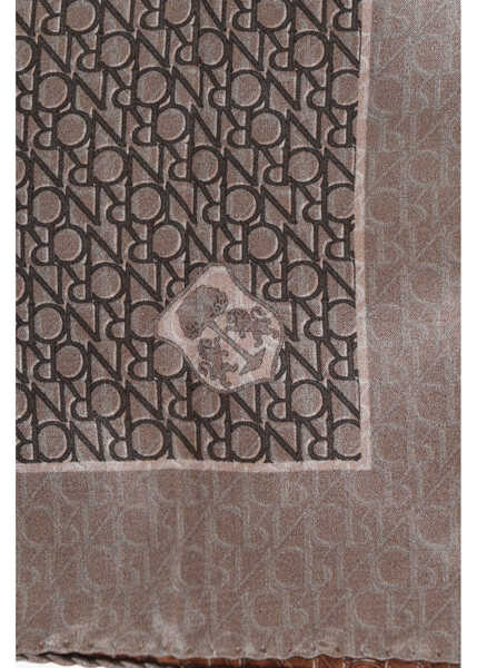 Esarfe CORNELIANI Silk Pocket Square With All-Over Logo Brown Barbati (BM 19501559) 2
