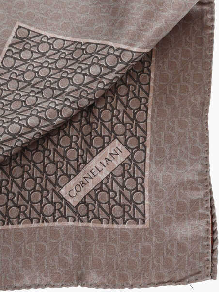 Esarfe CORNELIANI Silk Pocket Square With All-Over Logo Brown Barbati (BM 19501559) 3