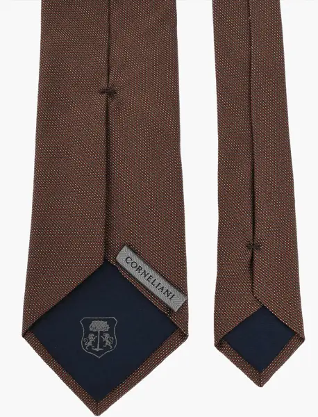 Cravate CORNELIANI Pure Silk Tie With Micro Patterns Brown Barbati (BM 19501574) 3