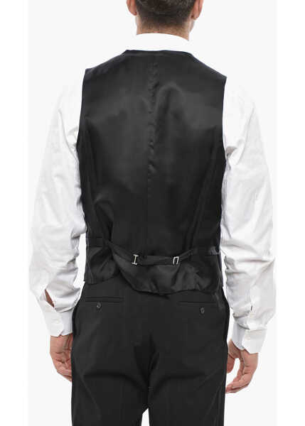 Veste costum CORNELIANI Virgin Wool Vest With 4 Buttons And 2 Pockets Black Barbati (BM 19501577) 2