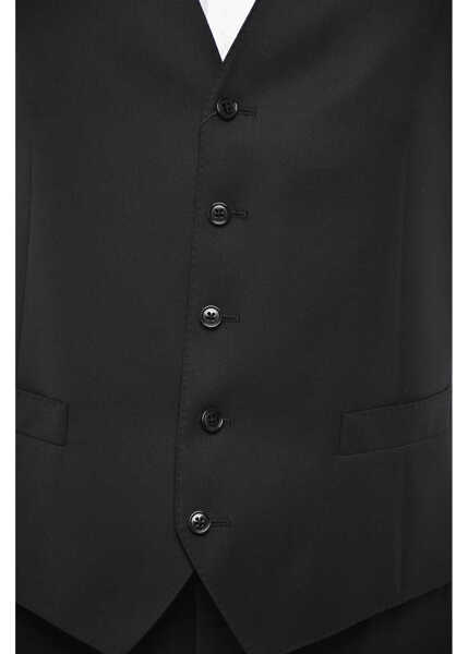 Veste costum CORNELIANI Virgin Wool Vest With 4 Buttons And 2 Pockets Black Barbati (BM 19501577) 3