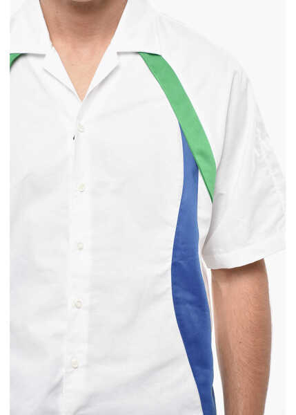 Camasi casual DSQUARED2 Short Sleeve Shirt With Contrasting Bands White Barbati (BM 19501580) 3